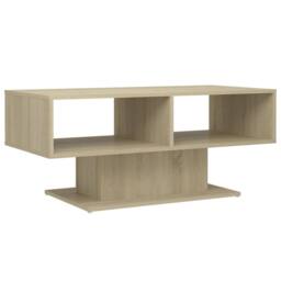 Berkfield Home Modern Coffee Table Sonoma Oak 103.5x50x44.5 cm Engineered Wood in Light Tan - thumbnail 3