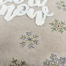 Paoletti Winter Let It Snow Embroidered Cushion in Green - Size: 45 cm x 45 cm - thumbnail 5