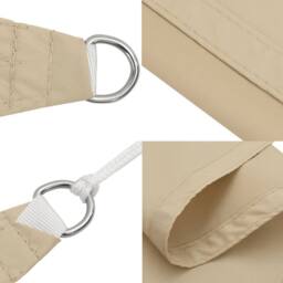 Berkfield Home Sunshade Sail Oxford Fabric Square 2.5x2.5 m Beige - thumbnail 6