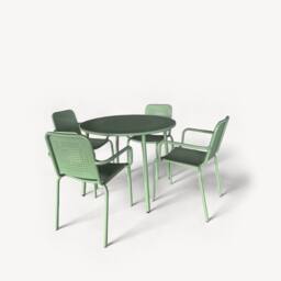 Royalcraft Porto 4 Seater Round Dining Set in Moss in Green - thumbnail 2