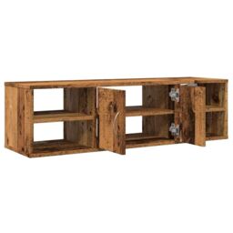 Berkfield Home Wall Cabinet Old Wood 101x30x29 cm Engineered Wood in Brown - Size: 101 x 30 x 29 cm - thumbnail 9
