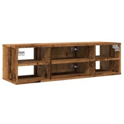 Berkfield Home Wall Cabinet Old Wood 101x30x29 cm Engineered Wood in Brown - Size: 101 x 30 x 29 cm - thumbnail 6