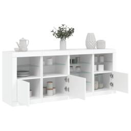 Berkfield Home Sideboard with LED Lights White 164x37x67 cm - Size: 164 x 37 x 67 cm - thumbnail 2