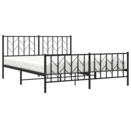 Berkfield Home Metal Bed Frame with Headboard & Footboard Black 160x200 cm - thumbnail 3