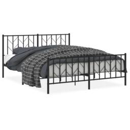 Berkfield Home Metal Bed Frame with Headboard & Footboard Black 160x200 cm