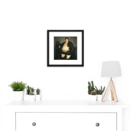 Artery8 Daniel Lambert Portrait 8X8 Inch Square Wooden Framed Wall Art Print Picture with Mount in Black - thumbnail 2