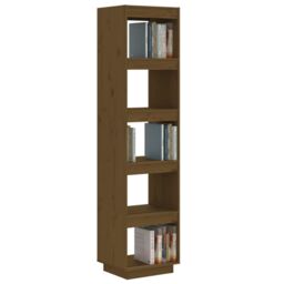 Berkfield Home Book Cabinet/Room Divider Honey Brown 40x35x167 cm Solid Wood Pine - Size: 40 x 35 x 167 cm - thumbnail 4