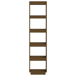 Berkfield Home Book Cabinet/Room Divider Honey Brown 40x35x167 cm Solid Wood Pine - Size: 40 x 35 x 167 cm - thumbnail 5