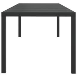 Berkfield Home Garden Table Black 185x90x74 cm Aluminium & WPC - Size: 185 x 90 x 74 cm - thumbnail 3