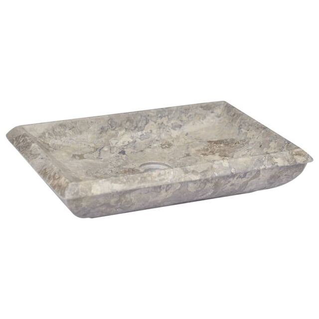 Berkfield Home Sink Grey 50x35x10 cm Marble - Size: 50 x 35 x 10 cm - image 1