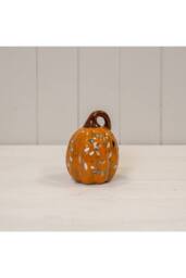 KDMD Brown Ceramic Pumpkin Tealight in Orange - thumbnail 2