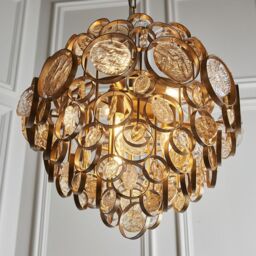 Netlighting 'CARBONIA' Stylish Dimmable Indoor 6 Light Glass Ceiling Pendant in Gold - thumbnail 5