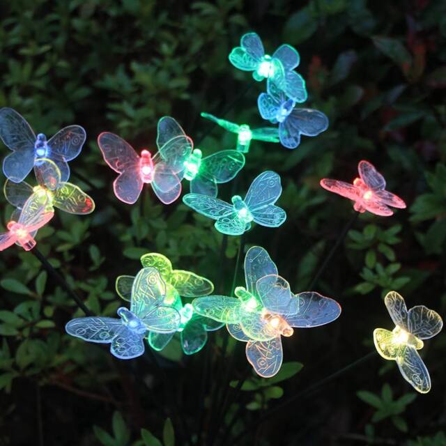 Bright Zeal Set of 4 30cm Solar LED Firefly Garden Lights with Flexible Stakes - image 1