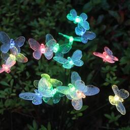 Bright Zeal Set of 4 30cm Solar LED Firefly Garden Lights with Flexible Stakes - thumbnail 1