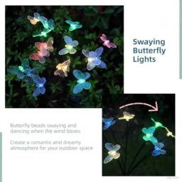 Bright Zeal Set of 4 30cm Solar LED Firefly Garden Lights with Flexible Stakes - thumbnail 5