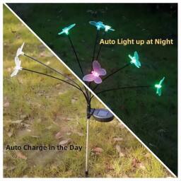 Bright Zeal Set of 4 30cm Solar LED Firefly Garden Lights with Flexible Stakes - thumbnail 4