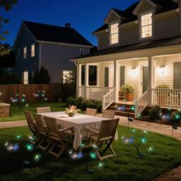 Bright Zeal Set of 4 30cm Solar LED Firefly Garden Lights with Flexible Stakes - thumbnail 2