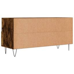 Berkfield Home TV Cabinet Smoked Oak 102x36x50 cm Engineered Wood in Brown - Size: 102 x 36 x 50 cm - thumbnail 8