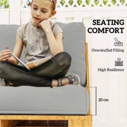OUTSUNNY 2 Seat Pallet Cushions 20cm Thick Outdoor Seat Pads, Light Grey - thumbnail 4