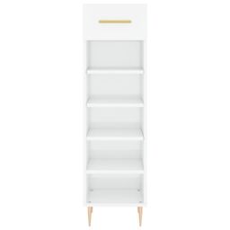 Berkfield Home Shoe Cabinet High Gloss White 30x35x105 cm Engineered Wood - Size: 30 x 35 x 105 cm - thumbnail 6