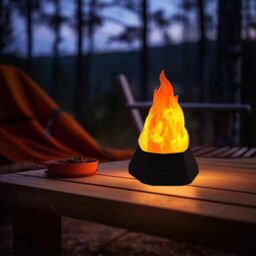 Leaper Pack of 2 LED Outdoor Camping & Garden Decorative Flame Effect Light in Black - thumbnail 1