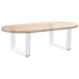 Berkfield Home Modern Dining Table Legs V-Shape 2 pcs White 60x(30-31.3) cm Steel - thumbnail 8