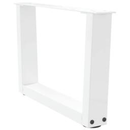 Berkfield Home Modern Dining Table Legs V-Shape 2 pcs White 60x(30-31.3) cm Steel - thumbnail 4