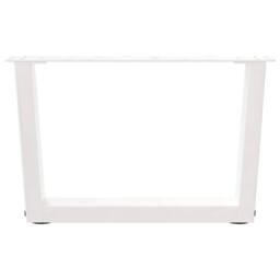 Berkfield Home Modern Dining Table Legs V-Shape 2 pcs White 60x(30-31.3) cm Steel - thumbnail 5