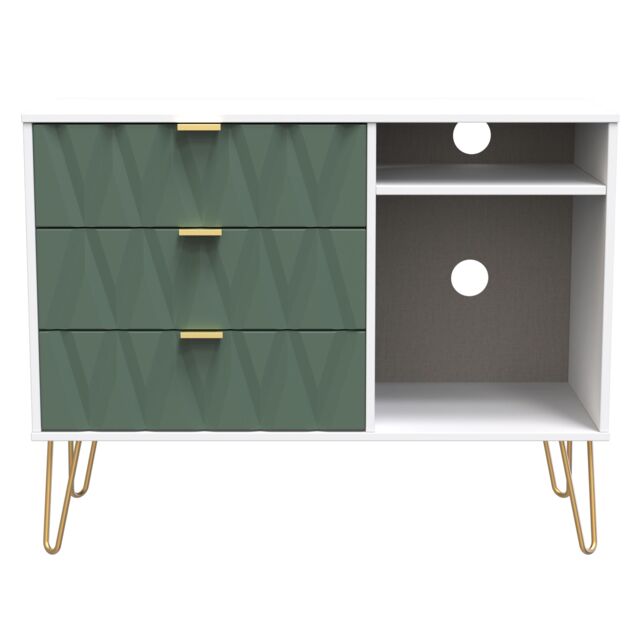 Ready Assembled 2 U Dallas 3 Drawer TV Unit (Ready Assembled) in Green - image 1