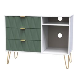 Ready Assembled 2 U Dallas 3 Drawer TV Unit (Ready Assembled) in Green - thumbnail 3