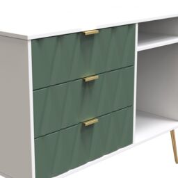 Ready Assembled 2 U Dallas 3 Drawer TV Unit (Ready Assembled) in Green - thumbnail 4