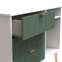 Ready Assembled 2 U Dallas 3 Drawer TV Unit (Ready Assembled) in Green - thumbnail 5