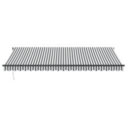 Berkfield Home Manual Retractable Awning with LEDs Anthracite&White 500x350 cm in Black - thumbnail 4
