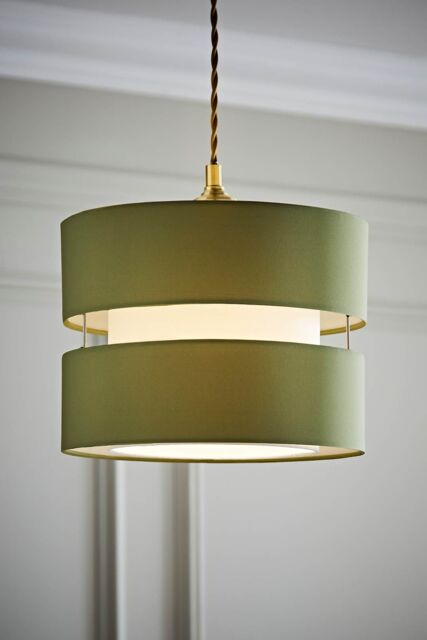 ValueLights Sophia Small 26cm Drum Easy Fit Ceiling Pendant Light Lamp Shade in Olive - Size: 10 inches - image 1