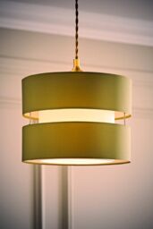 ValueLights Sophia Small 26cm Drum Easy Fit Ceiling Pendant Light Lamp Shade in Olive - Size: 10 inches - thumbnail 2