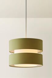 ValueLights Sophia Small 26cm Drum Easy Fit Ceiling Pendant Light Lamp Shade in Olive - Size: 10 inches - thumbnail 3