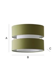 ValueLights Sophia Small 26cm Drum Easy Fit Ceiling Pendant Light Lamp Shade in Olive - Size: 10 inches - thumbnail 8
