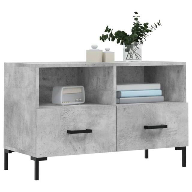 Berkfield Home TV Cabinet Concrete Grey 80x36x50 cm Engineered Wood - Size: 80 x 36 x 50 cm - image 1