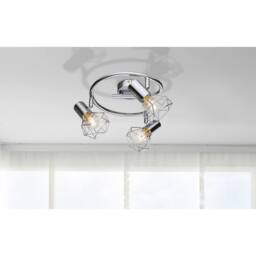Netlighting Xara I Ceiling Spotlight Clusters Chrome 3x E14 in Grey - thumbnail 3