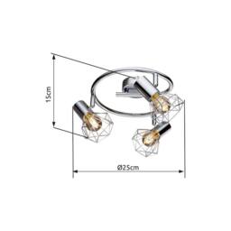 Netlighting Xara I Ceiling Spotlight Clusters Chrome 3x E14 in Grey - thumbnail 5