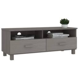 Berkfield Home TV Cabinet HAMAR Light Grey 106x40x40 cm Solid Wood Pine - Size: 106 x 40 x 40 cm - thumbnail 6