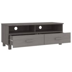 Berkfield Home TV Cabinet HAMAR Light Grey 106x40x40 cm Solid Wood Pine - Size: 106 x 40 x 40 cm - thumbnail 5