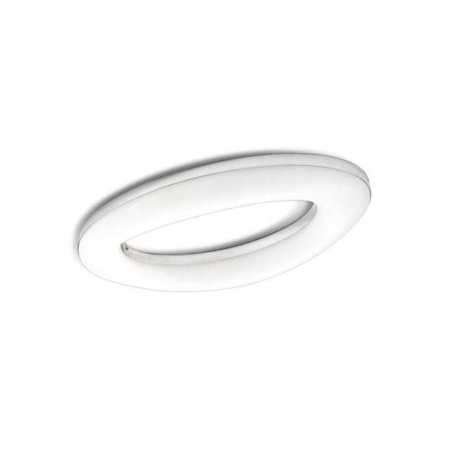 Netlighting Oakley Flush Ceiling 40W LED 3000K 3200lm Chrome Frosted Acrylic in Grey - image 1
