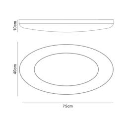 Netlighting Oakley Flush Ceiling 40W LED 3000K 3200lm Chrome Frosted Acrylic in Grey - thumbnail 2