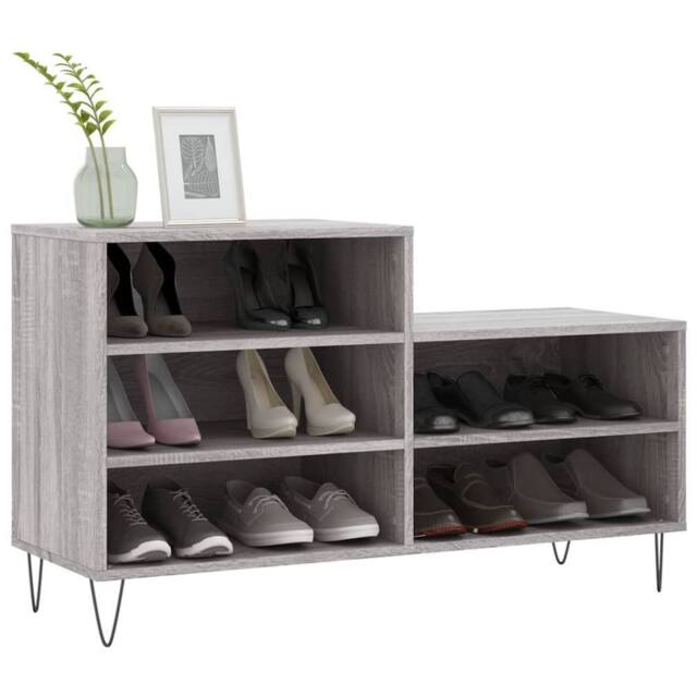 Berkfield Home Shoe Cabinet Grey Sonoma 102x36x60 cm Engineered Wood - Size: 102 x 36 x 60 cm - image 1
