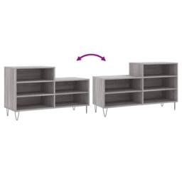 Berkfield Home Shoe Cabinet Grey Sonoma 102x36x60 cm Engineered Wood - Size: 102 x 36 x 60 cm - thumbnail 7