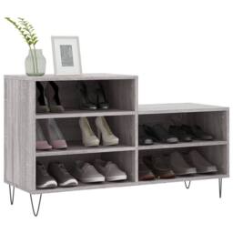 Berkfield Home Shoe Cabinet Grey Sonoma 102x36x60 cm Engineered Wood - Size: 102 x 36 x 60 cm - thumbnail 1