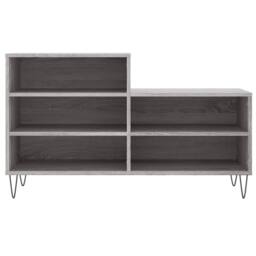 Berkfield Home Shoe Cabinet Grey Sonoma 102x36x60 cm Engineered Wood - Size: 102 x 36 x 60 cm - thumbnail 4
