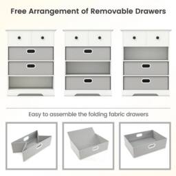 Kelvenix 4-Drawer Dresser Modern Chest Storage Organizer in White - Size: 0.6m2 - thumbnail 4