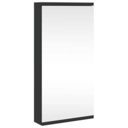 Berkfield Home Corner Bathroom Mirror Cabinet Black 30x24x60 cm - Size: 30 x 24 x 60 cm - thumbnail 2